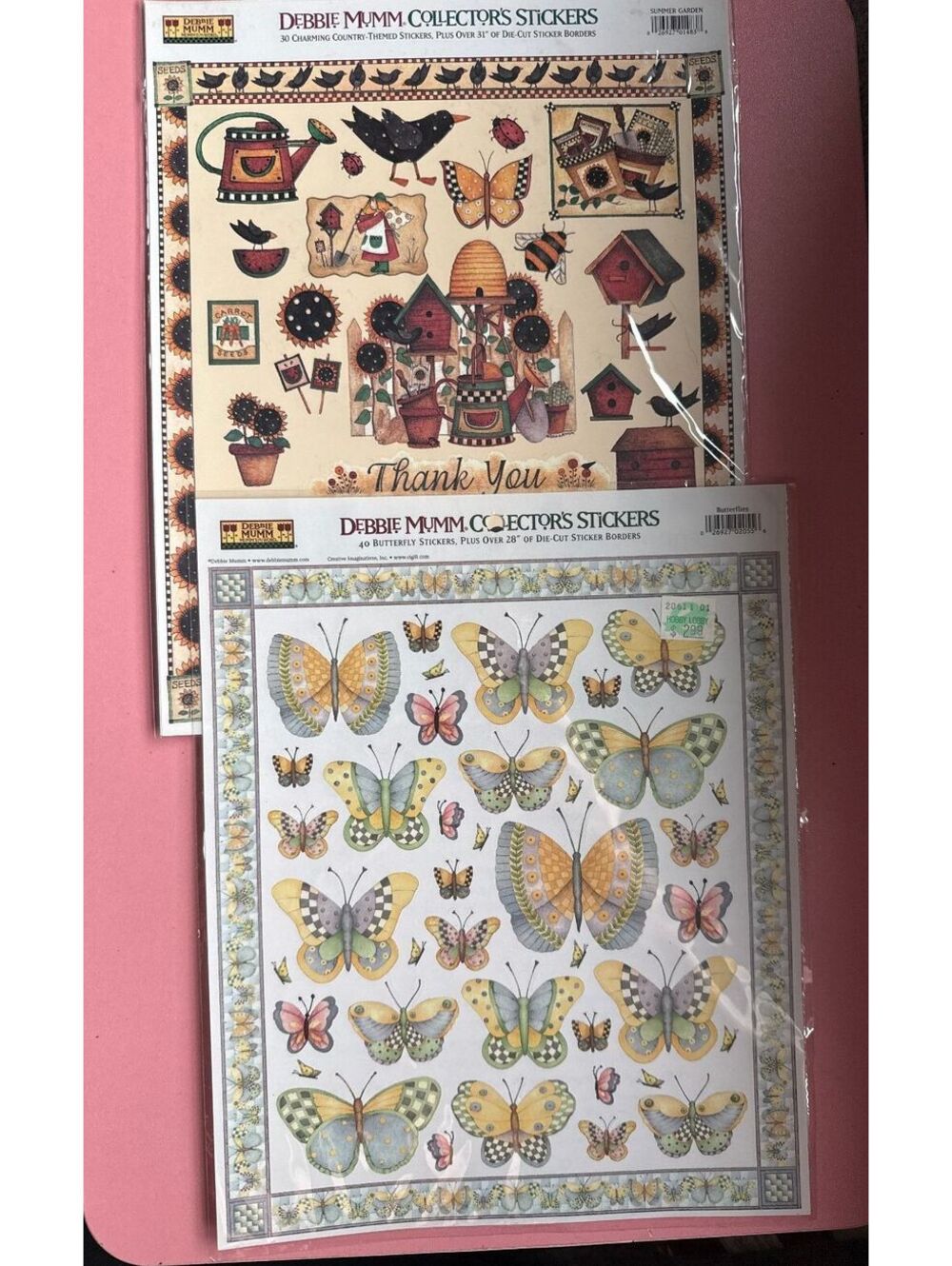 Debbie Mumm Collectors Stickers Lot Summer Garden Butterflies New